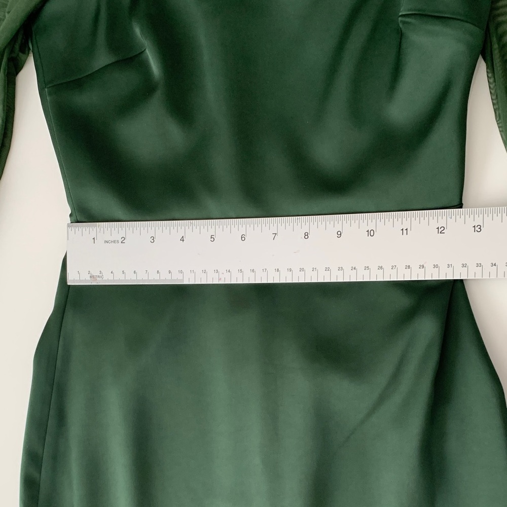 House of CB Ellica Emerald Green Mesh Sleeve Bodycon Midi Dress Size S Excellent - Picture 12 of 16